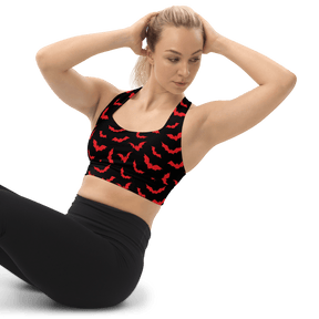 Blood Bats Recycled Longline Sports Bra - Goth Cloth Co.2105373_12290