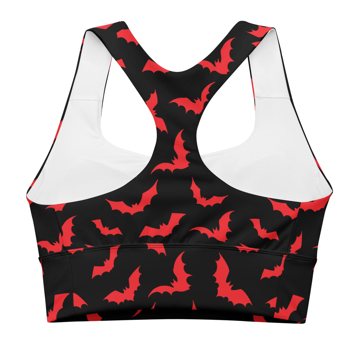 Blood Bats Recycled Longline Sports Bra - Goth Cloth Co.2105373_12290