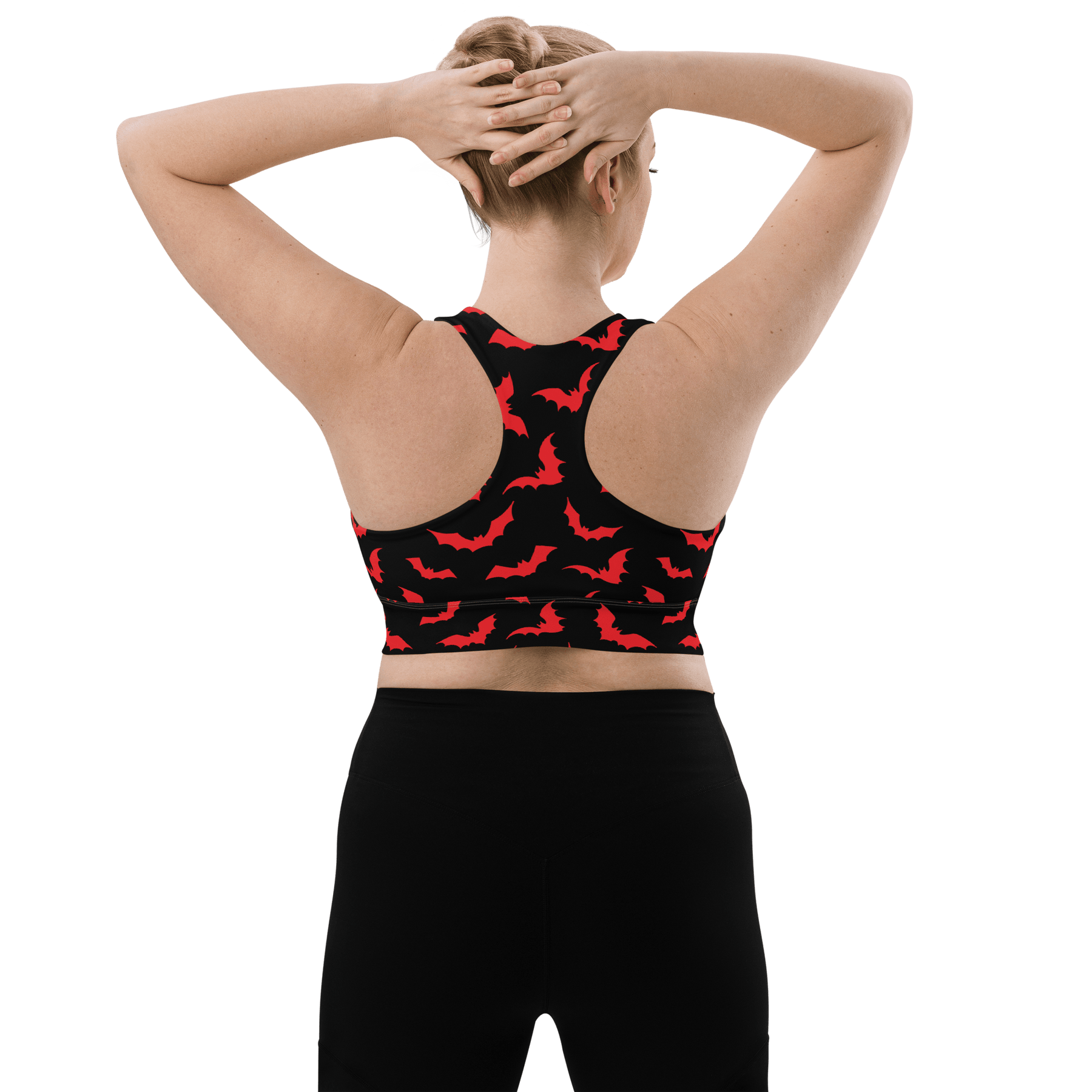 Blood Bats Recycled Longline Sports Bra - Goth Cloth Co.2105373_12290