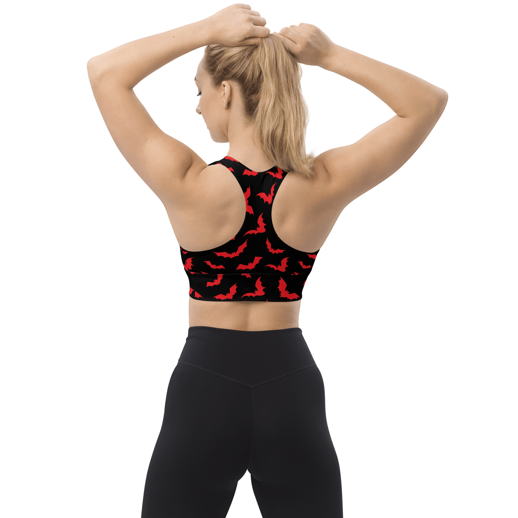 Blood Bats Recycled Longline Sports Bra - Goth Cloth Co.2105373_12290