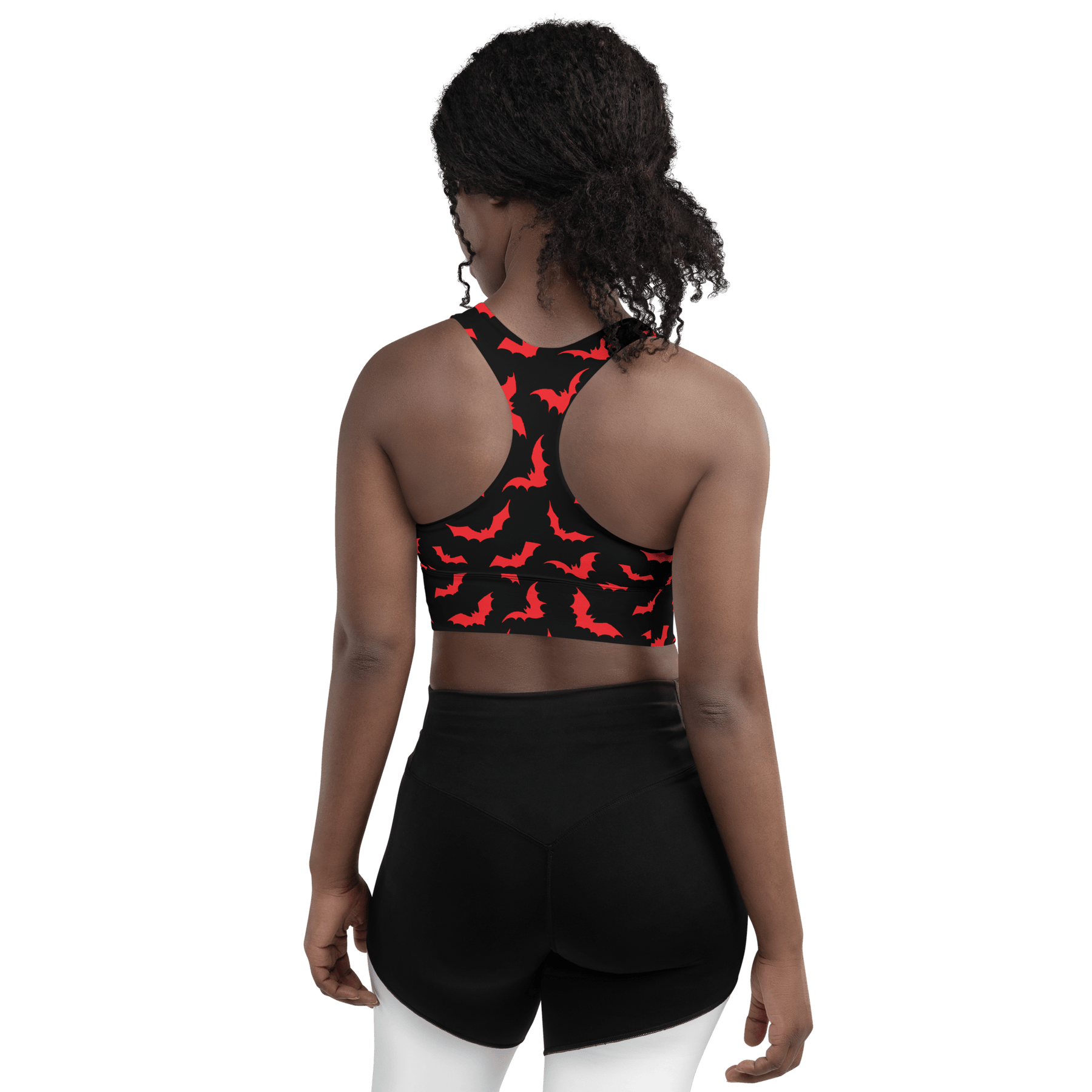 Blood Bats Recycled Longline Sports Bra - Goth Cloth Co.2105373_12290