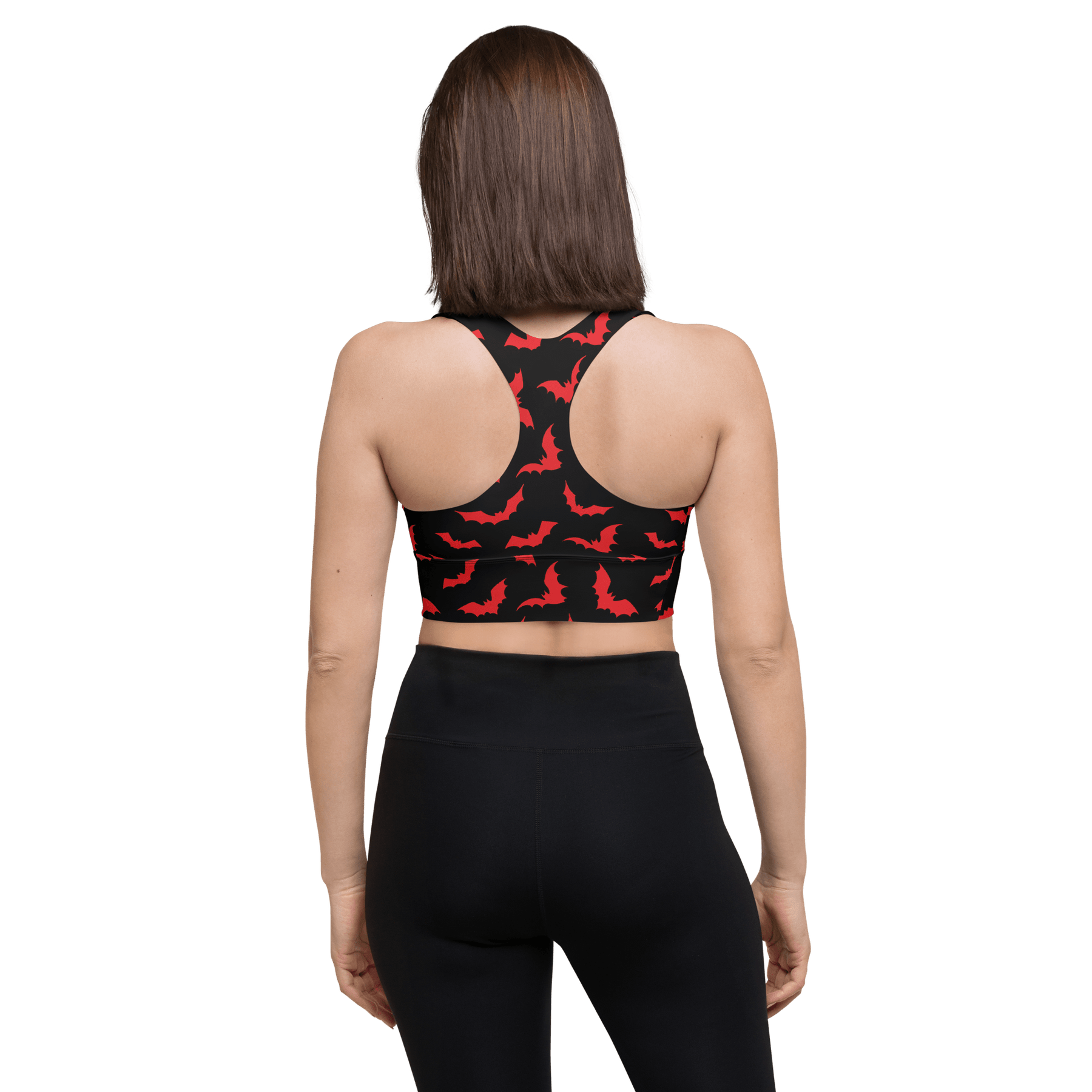 Blood Bats Recycled Longline Sports Bra - Goth Cloth Co.2105373_12290