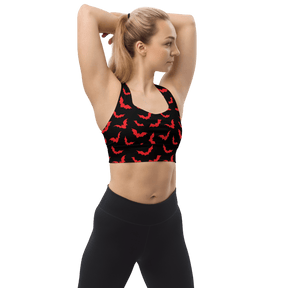 Blood Bats Recycled Longline Sports Bra - Goth Cloth Co.2105373_12290