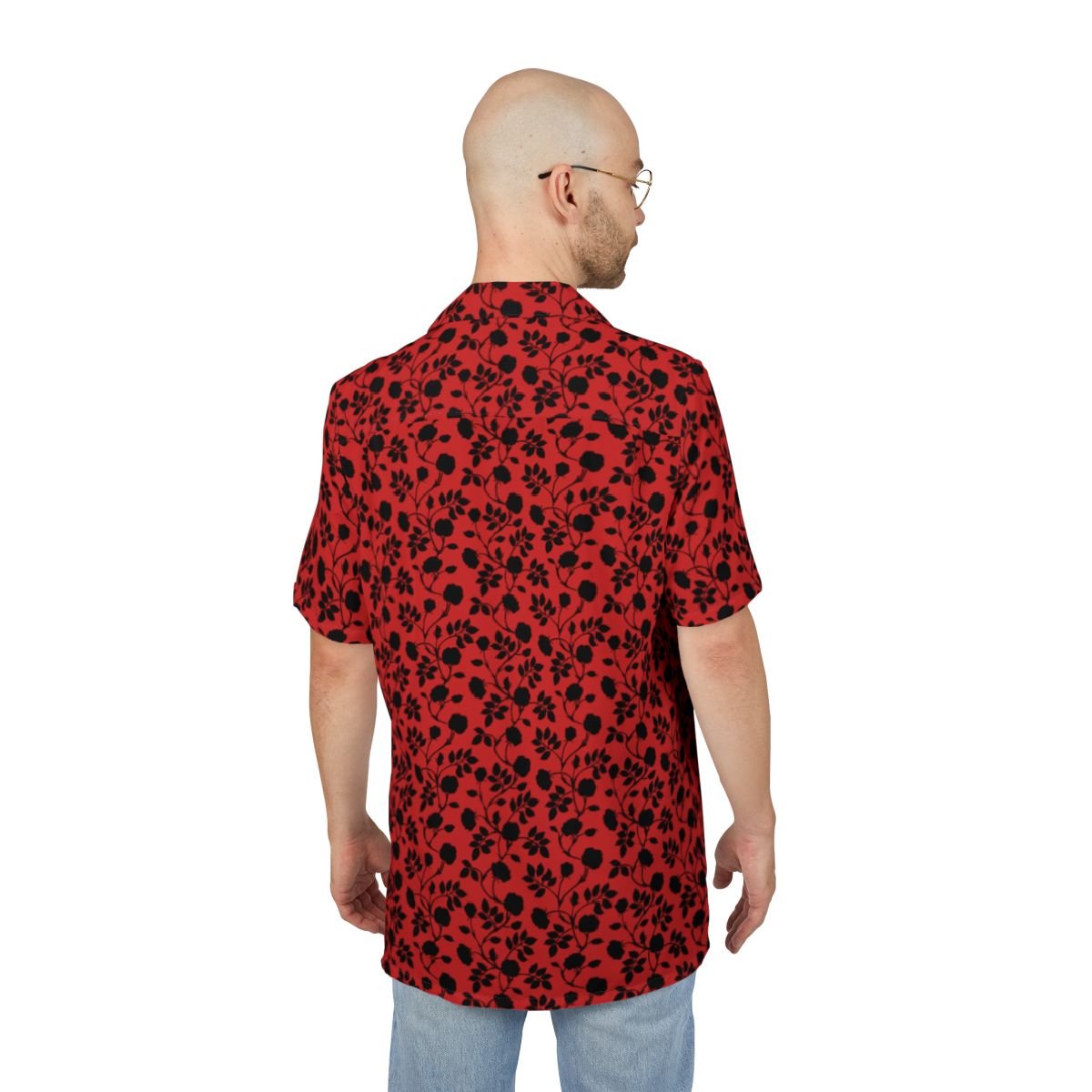 Blood Rose Men's Hawaiian Shirt (READY TO SHIP) - Goth Cloth Co.20923445789992698000