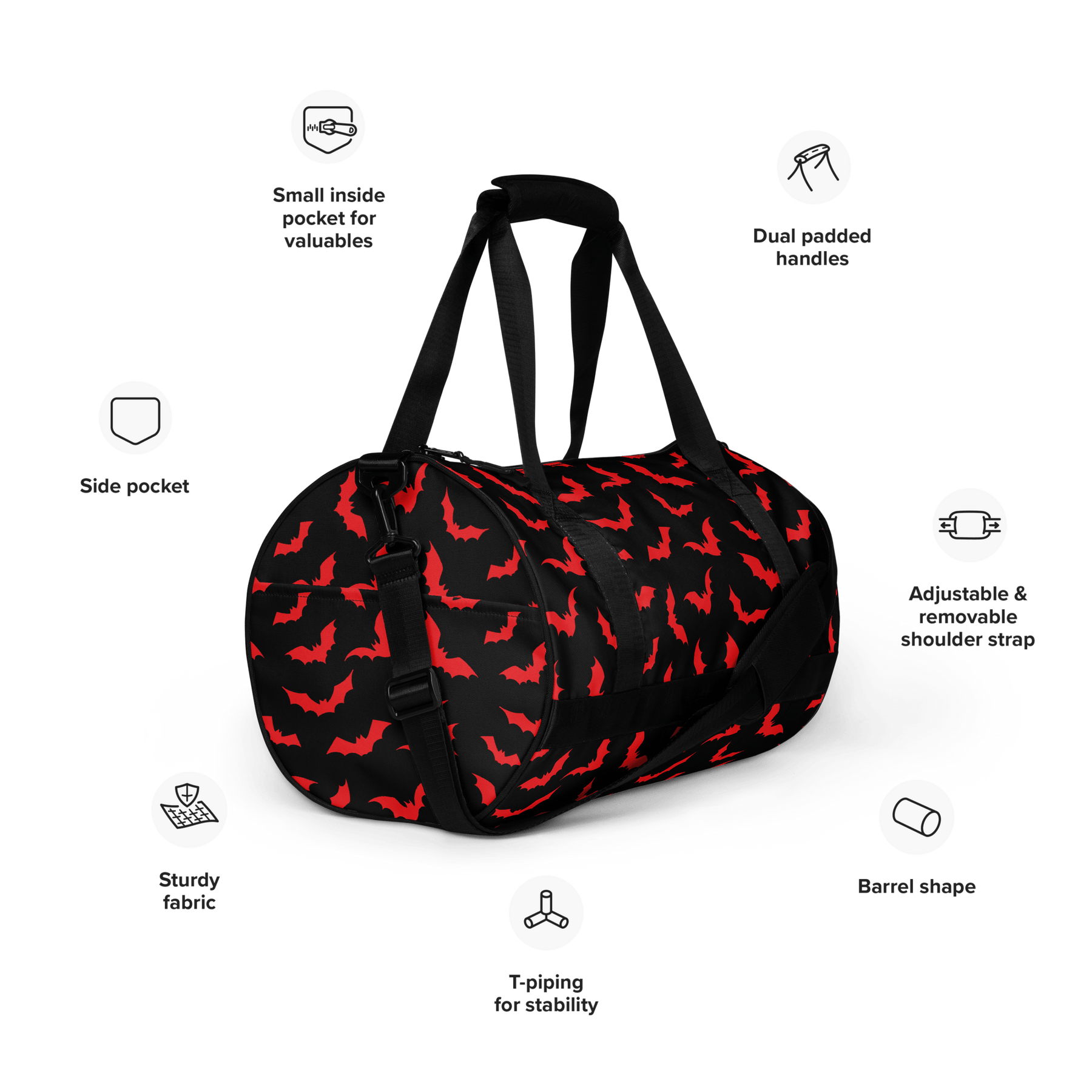 Bloody Bats Gym Bag - Goth Cloth Co.6117039_15155