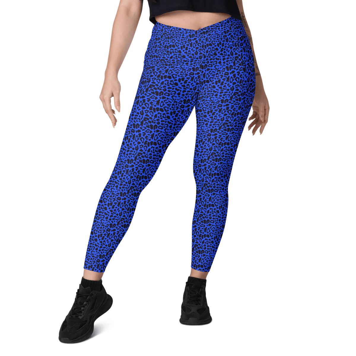 Blue Leopard Crossover Leggings with Pockets - Goth Cloth Co.8996689_14137