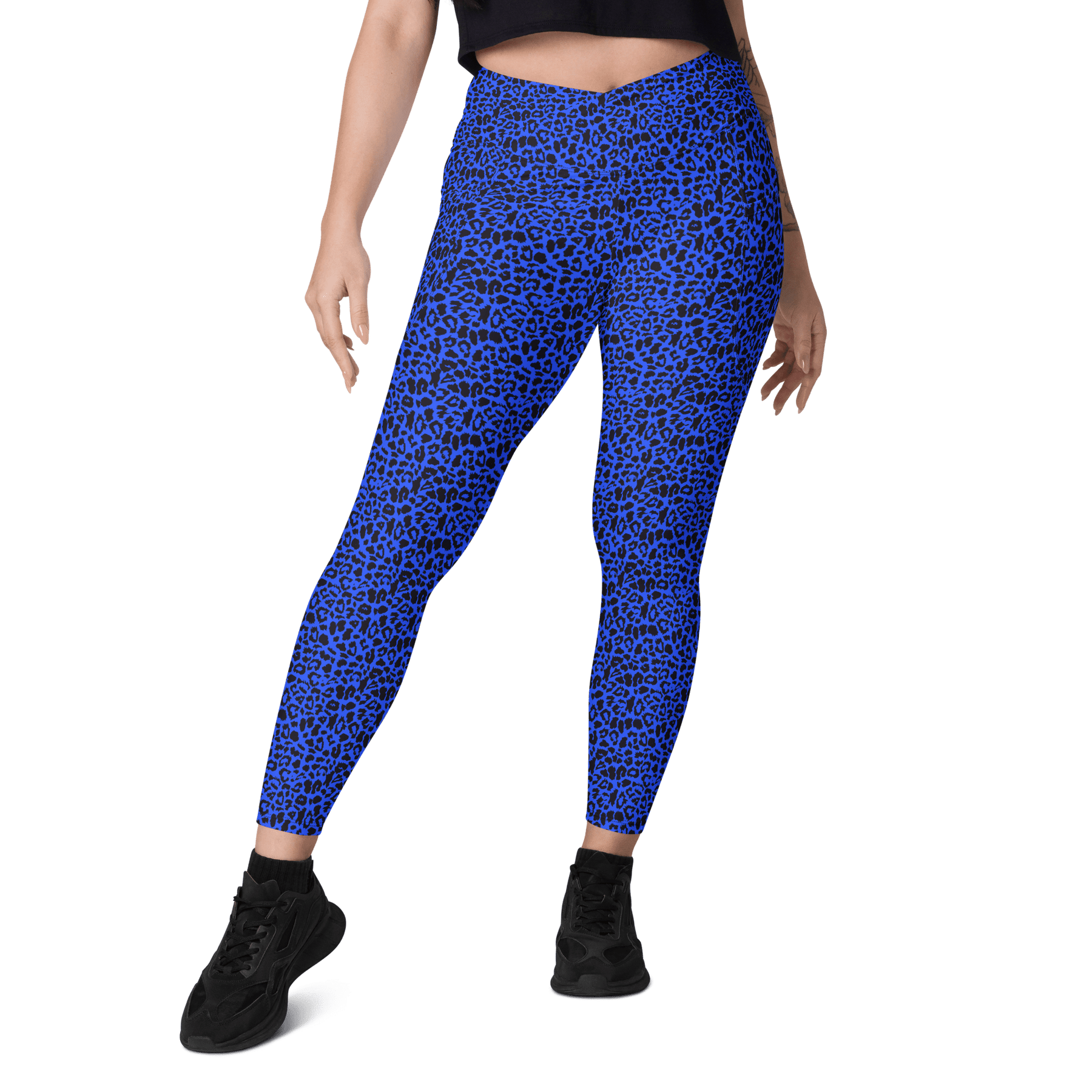 Blue Leopard Crossover Leggings with Pockets - Goth Cloth Co.8996689_14137