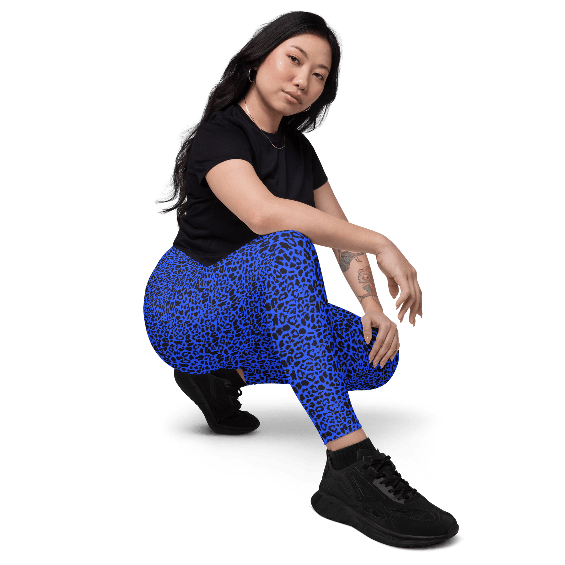 Blue Leopard Crossover Leggings with Pockets - Goth Cloth Co.8996689_14137