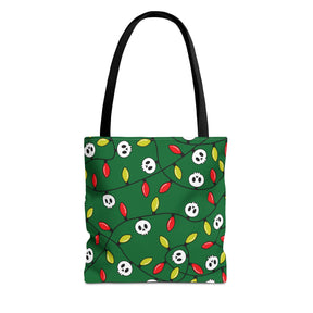 Boney & Bright Skull Lights Reusable Holiday Gift Bag Tote - Goth Cloth Co.Bags33074860120259702531