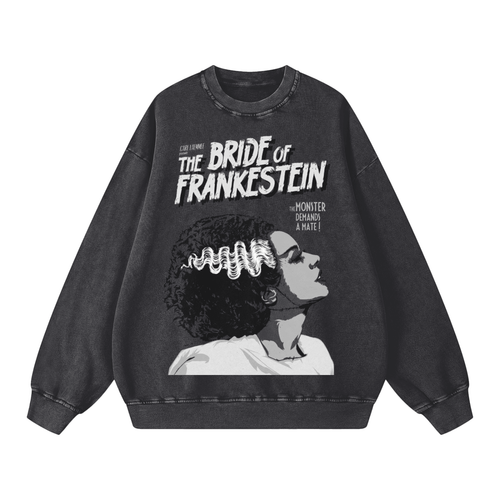 Bride of Frankenstein Vintage Wash Sweatshirt - Goth Cloth Co.260812PODRA0654001