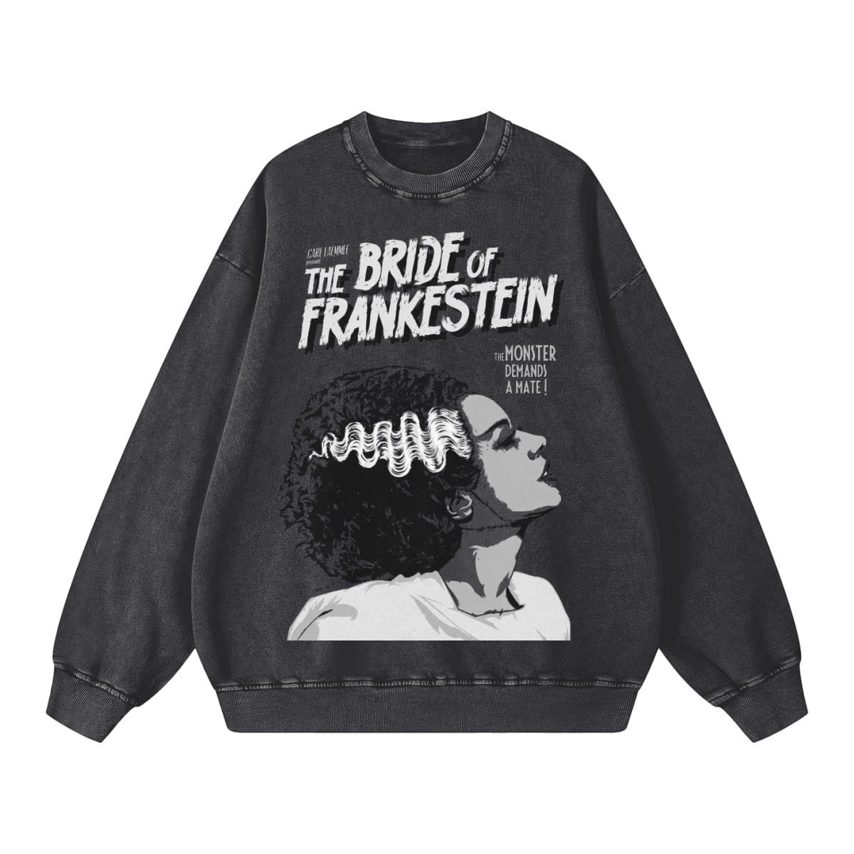 Bride of Frankenstein Vintage Wash Sweatshirt - Goth Cloth Co.260812PODRA0654001