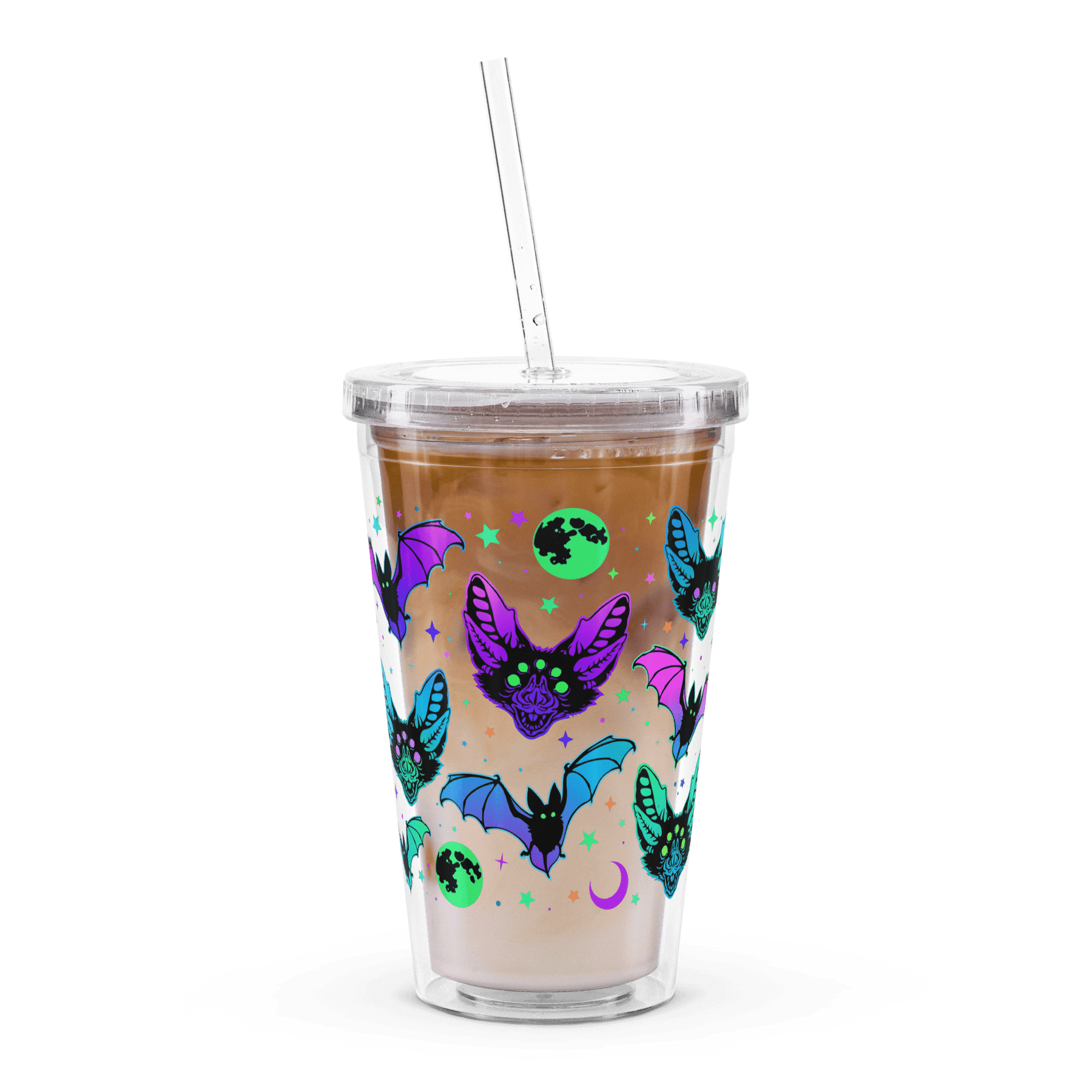 Bright Bats Clear Tumbler - Goth Cloth Co.cup6534936_19192