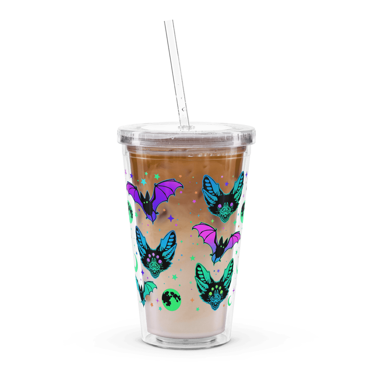 Bright Bats Clear Tumbler - Goth Cloth Co.cup6534936_19192