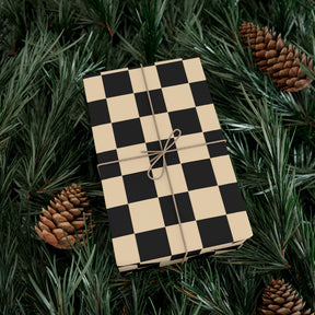 Brown Checkerboard Punk Gift Wrap - Goth Cloth Co.Home Decor17409327020235441599