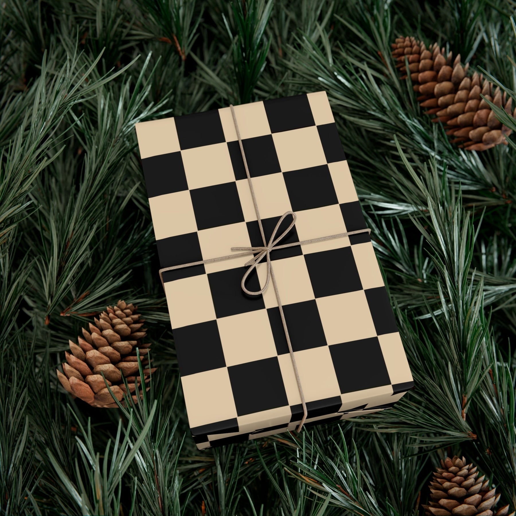 Brown Checkerboard Punk Gift Wrap - Goth Cloth Co.Home Decor17409327020235441599
