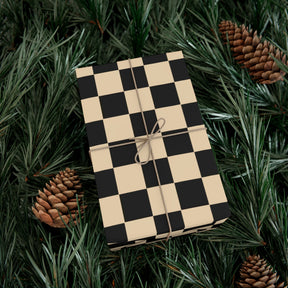 Brown Checkerboard Punk Gift Wrap - Goth Cloth Co.Home Decor17409327020235441599
