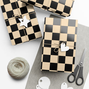 Brown Checkerboard Punk Gift Wrap - Goth Cloth Co.Home Decor17409327020235441599