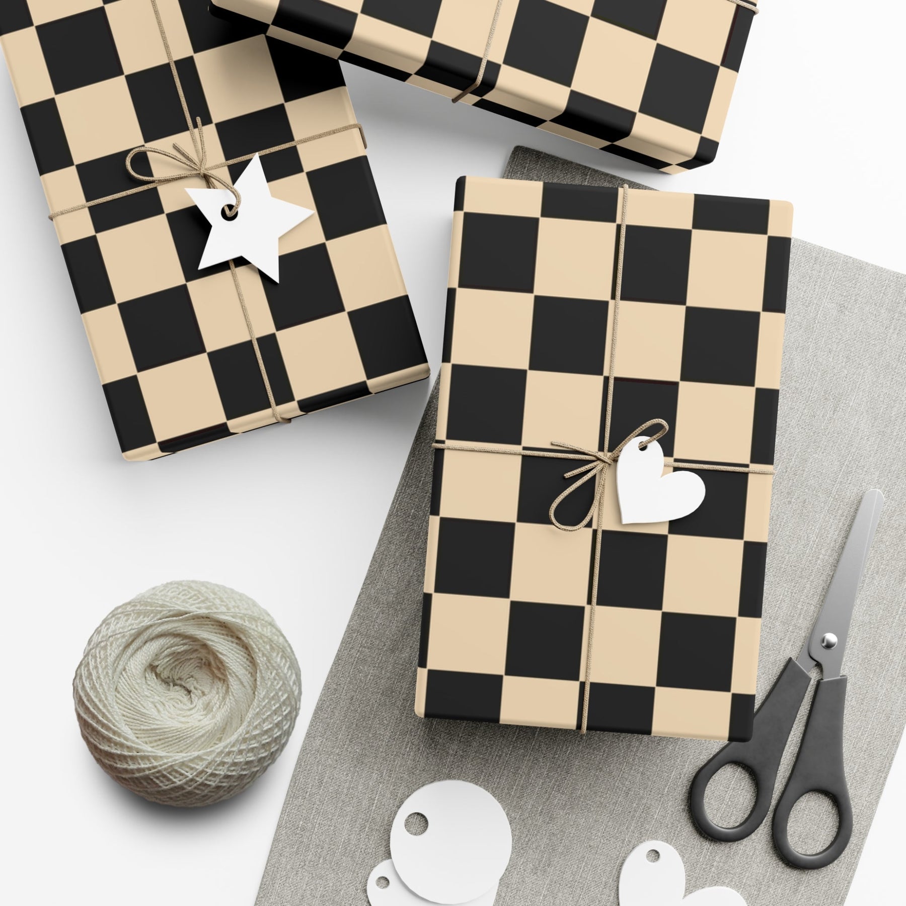 Brown Checkerboard Punk Gift Wrap - Goth Cloth Co.Home Decor17409327020235441599