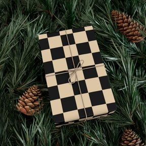 Brown Checkerboard Punk Gift Wrap - Goth Cloth Co.Home Decor17409327020235441599