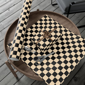 Brown Checkerboard Punk Gift Wrap - Goth Cloth Co.Home Decor17409327020235441599