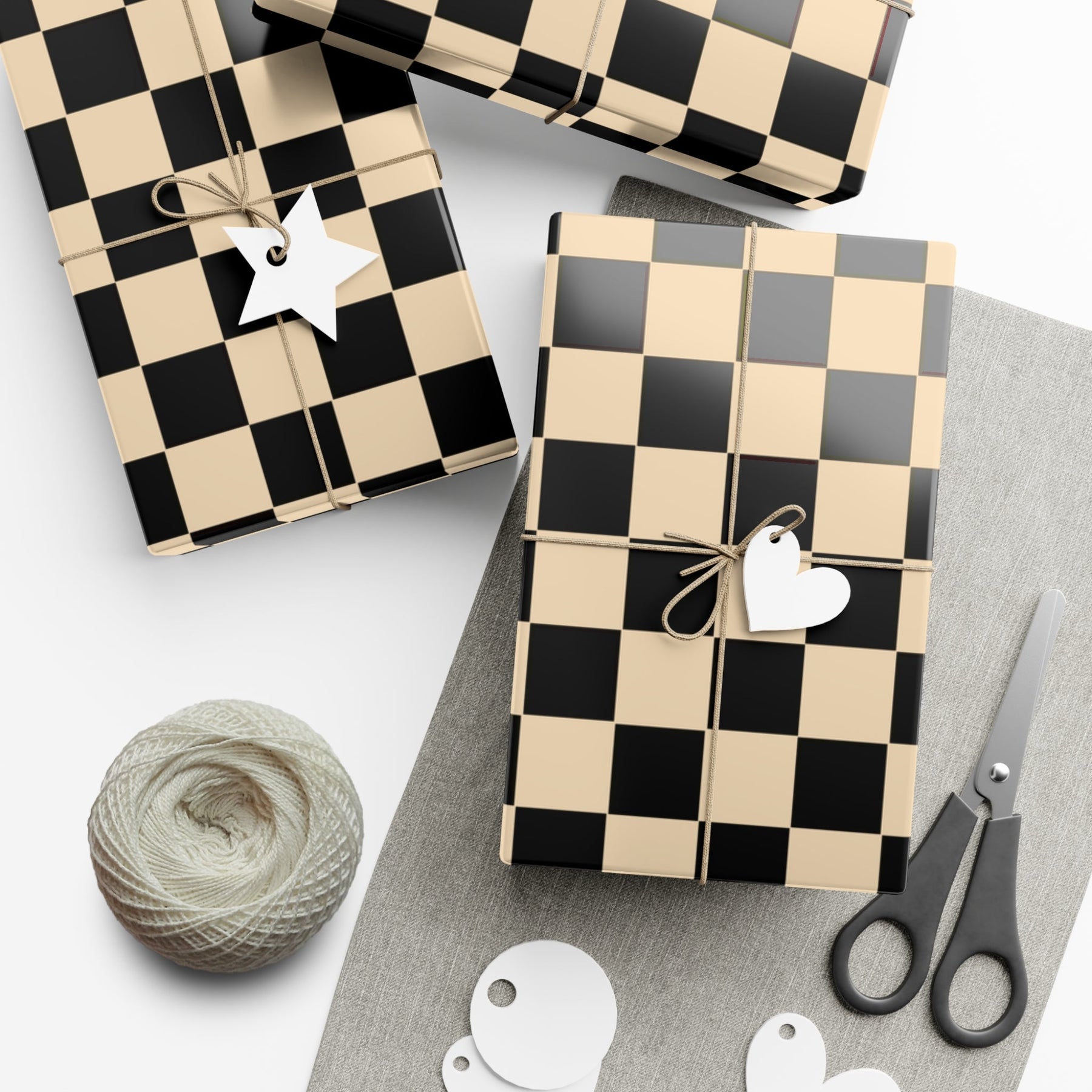 Brown Checkerboard Punk Gift Wrap - Goth Cloth Co.Home Decor17409327020235441599