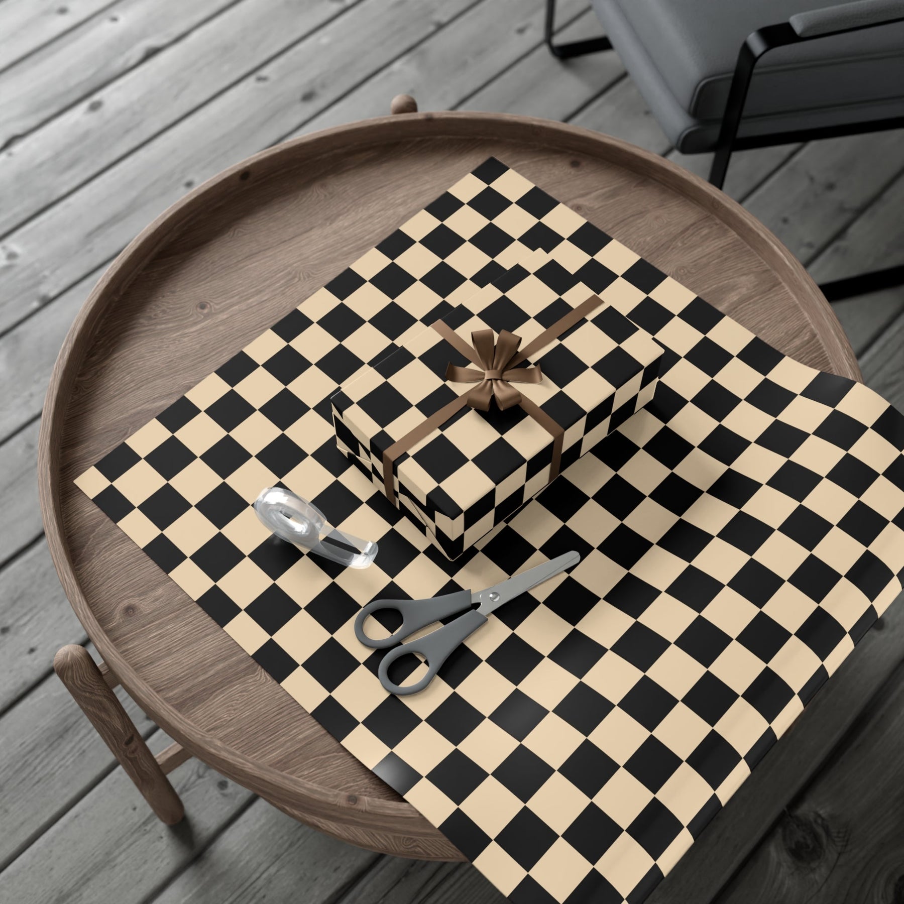 Brown Checkerboard Punk Gift Wrap - Goth Cloth Co.Home Decor17409327020235441599
