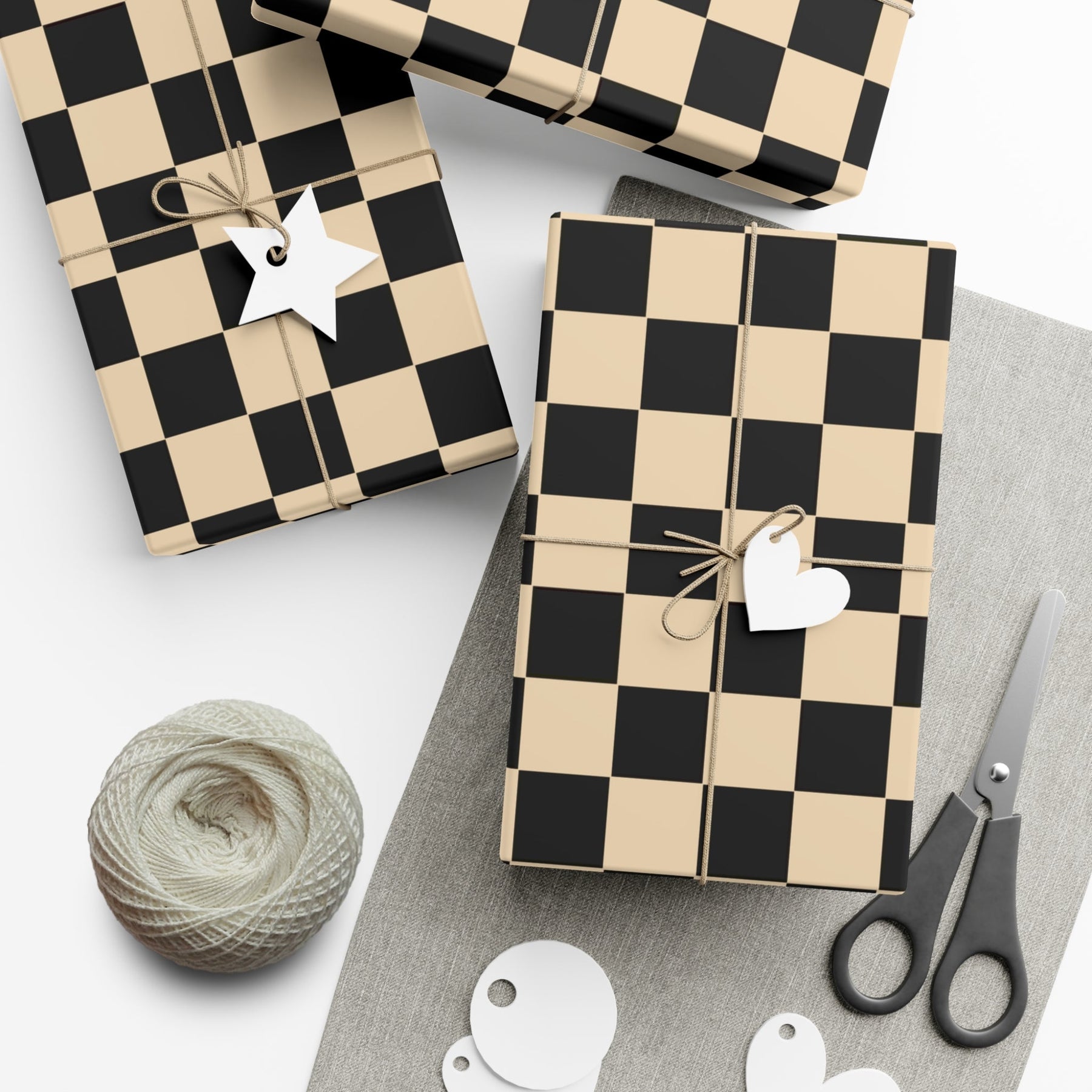 Brown Checkerboard Punk Gift Wrap - Goth Cloth Co.Home Decor17409327020235441599