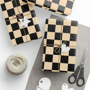 Brown Checkerboard Punk Gift Wrap - Goth Cloth Co.Home Decor32522446498781470577