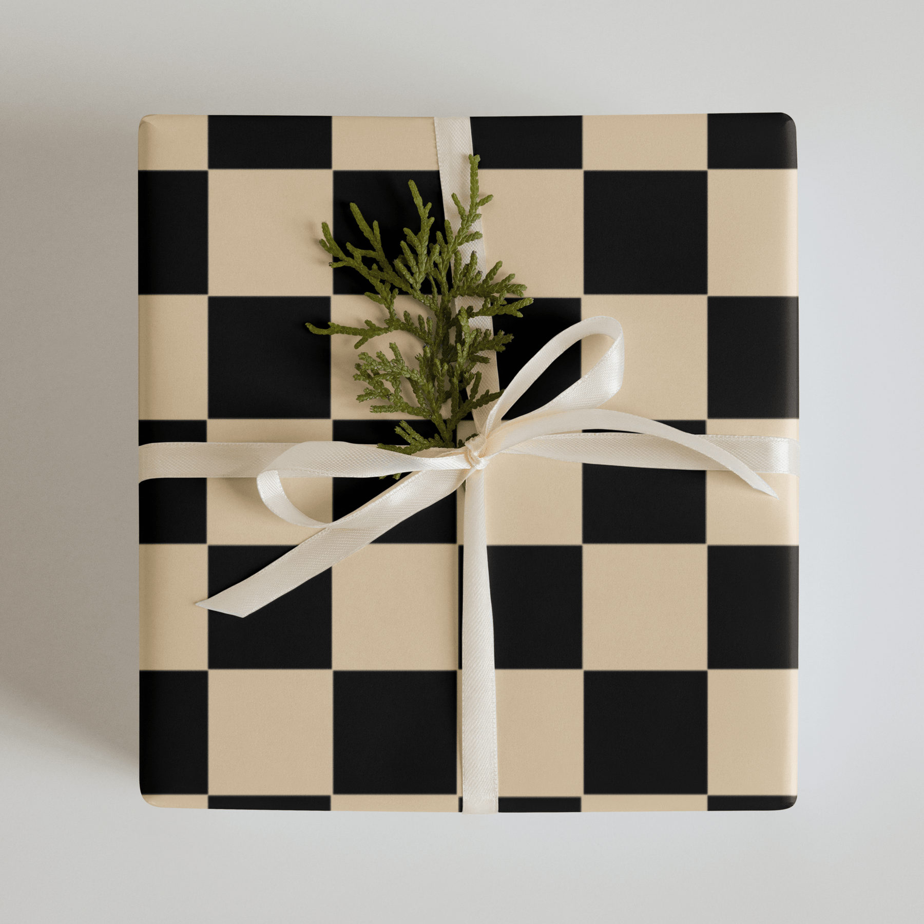 Brown Checkerboard Vintage Punk Gift Wrap (3 Sheets) - Goth Cloth Co.1339570_17373