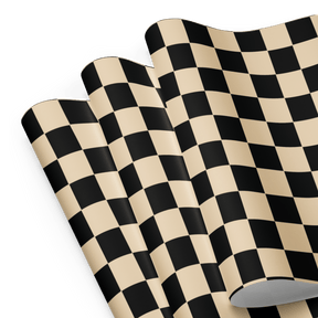 Brown Checkerboard Vintage Punk Gift Wrap (3 Sheets) - Goth Cloth Co.1339570_17373