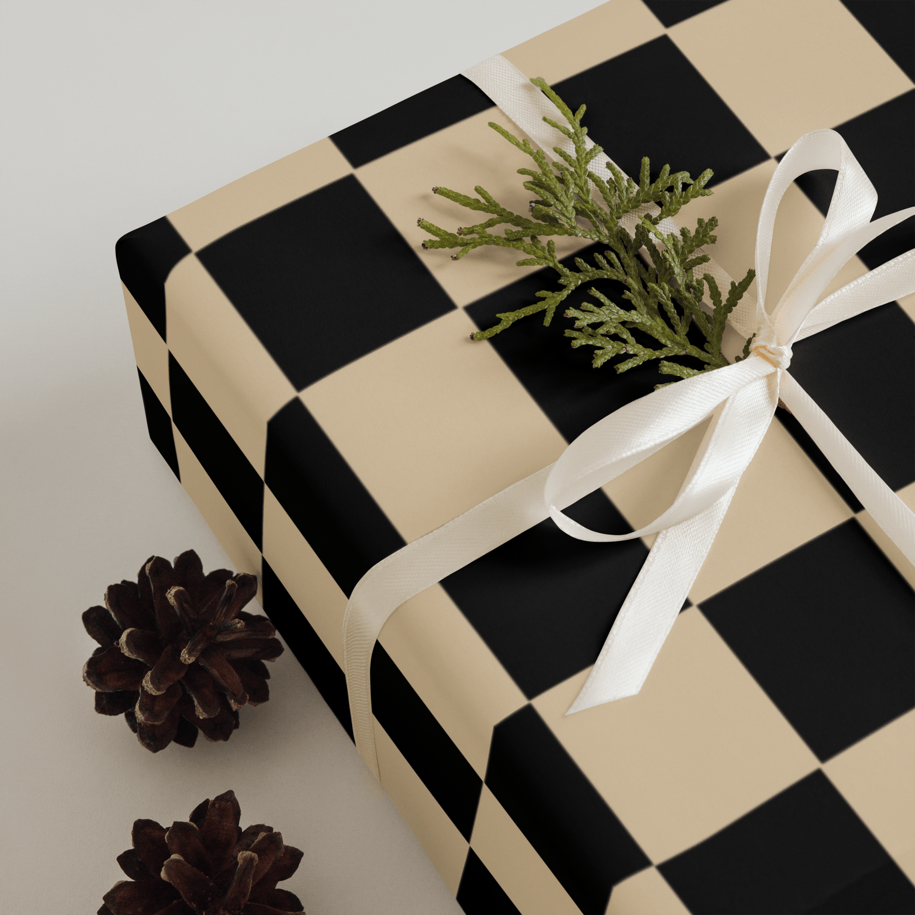 Brown Checkerboard Vintage Punk Gift Wrap (3 Sheets) - Goth Cloth Co.1339570_17373