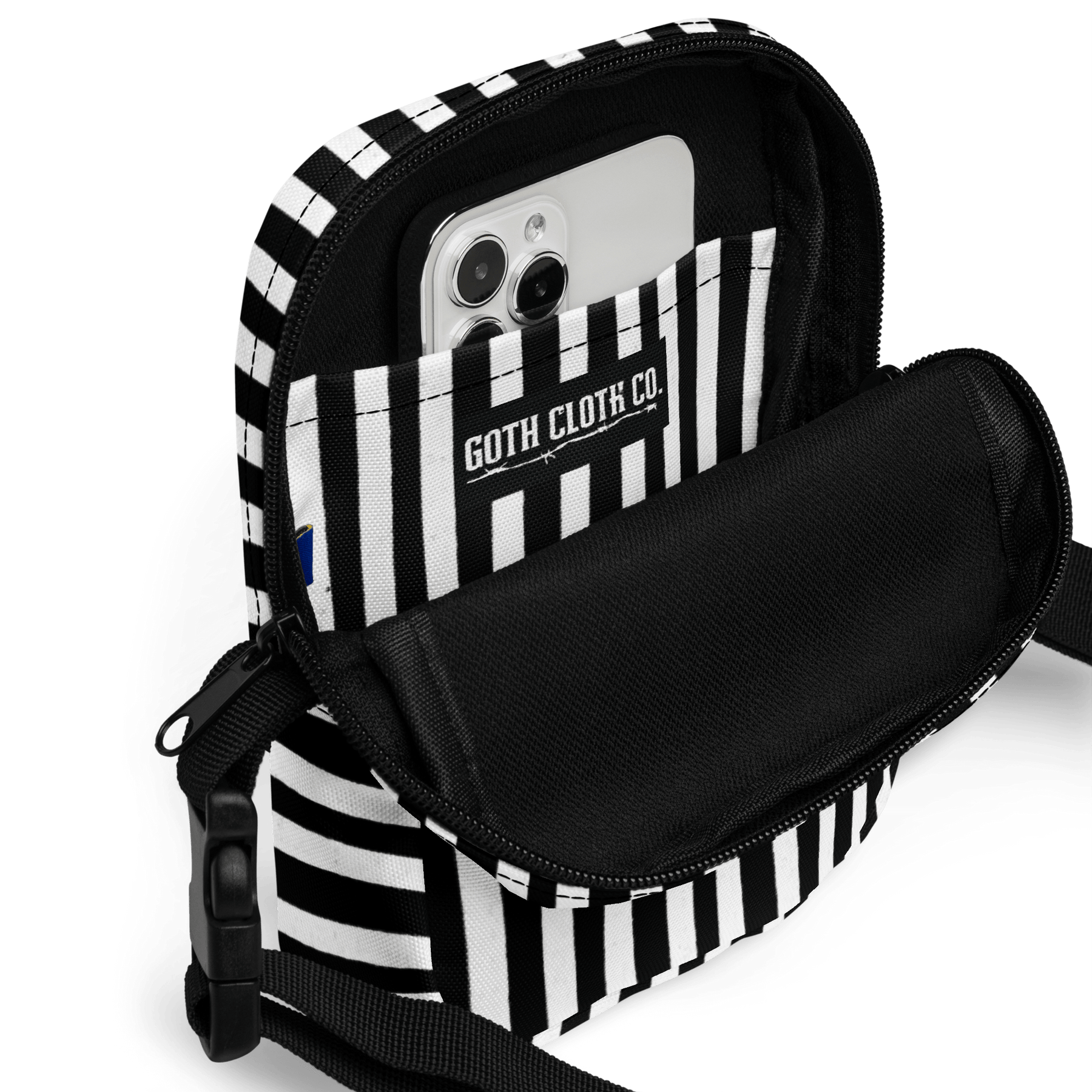 Bug Juice Boogie Striped Crossbody Bag - Goth Cloth Co.9180697_19256