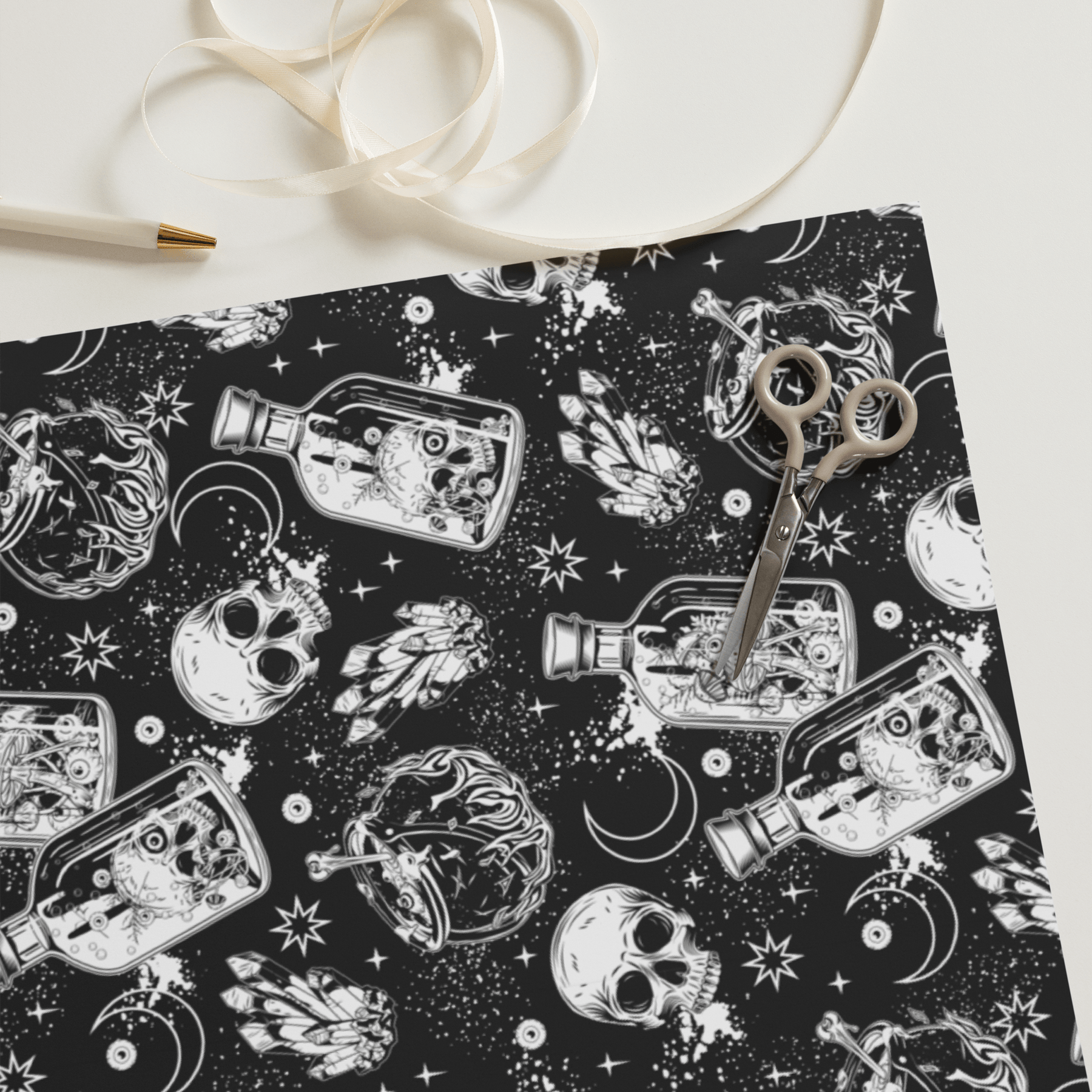 Cauldron Chaos Spooky Gift Wrap (3 Sheets) - Goth Cloth Co.1592447_17373