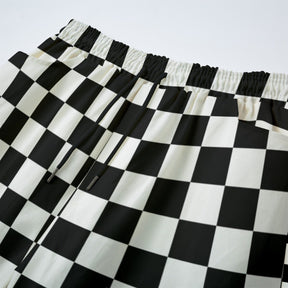 Checkerboard Unisex Straight Cotton Pants - Goth Cloth Co.ADS - 3MPXZT39 - MB631 - FFFFFF - S