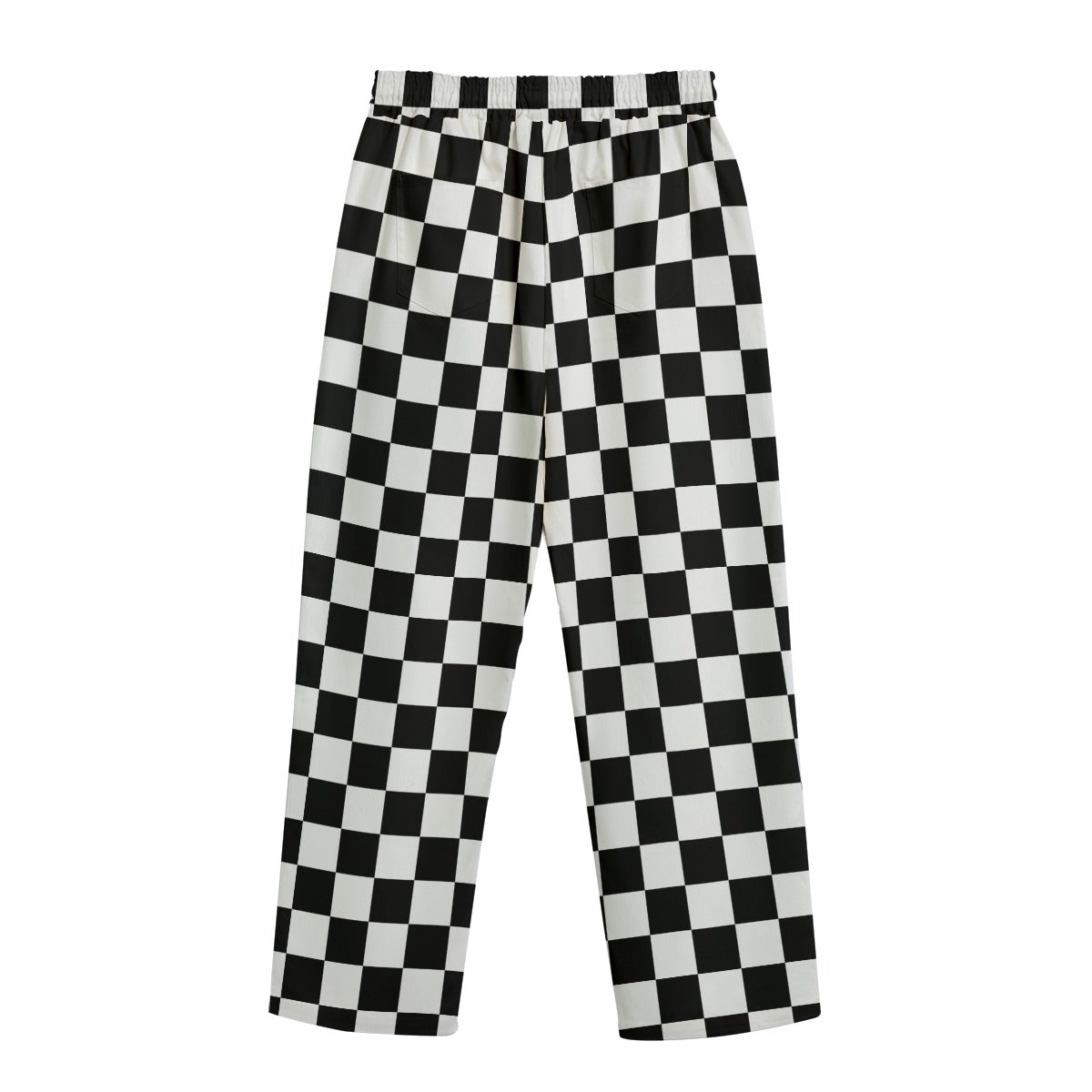 Checkerboard Unisex Straight Cotton Pants - Goth Cloth Co.ADS - 3MPXZT39 - MB631 - FFFFFF - S