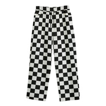 Checkerboard Unisex Straight Cotton Pants - Goth Cloth Co.ADS - 3MPXZT39 - MB631 - FFFFFF - S