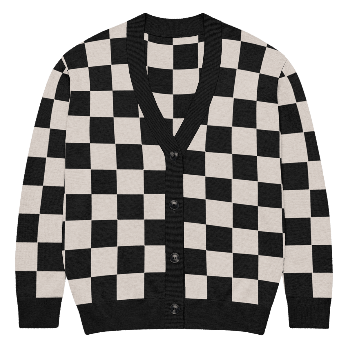 Checkers and Cream Knit Cardigan - Goth Cloth Co.6474734_21036