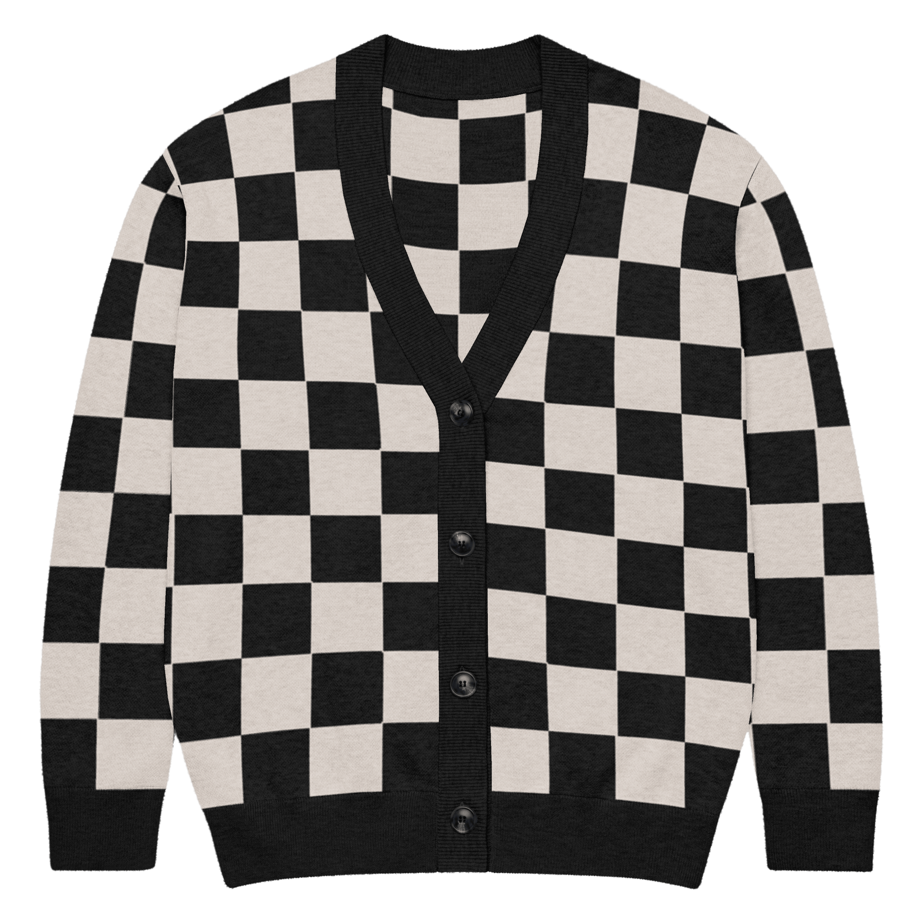Checkers and Cream Knit Cardigan - Goth Cloth Co.6474734_21036