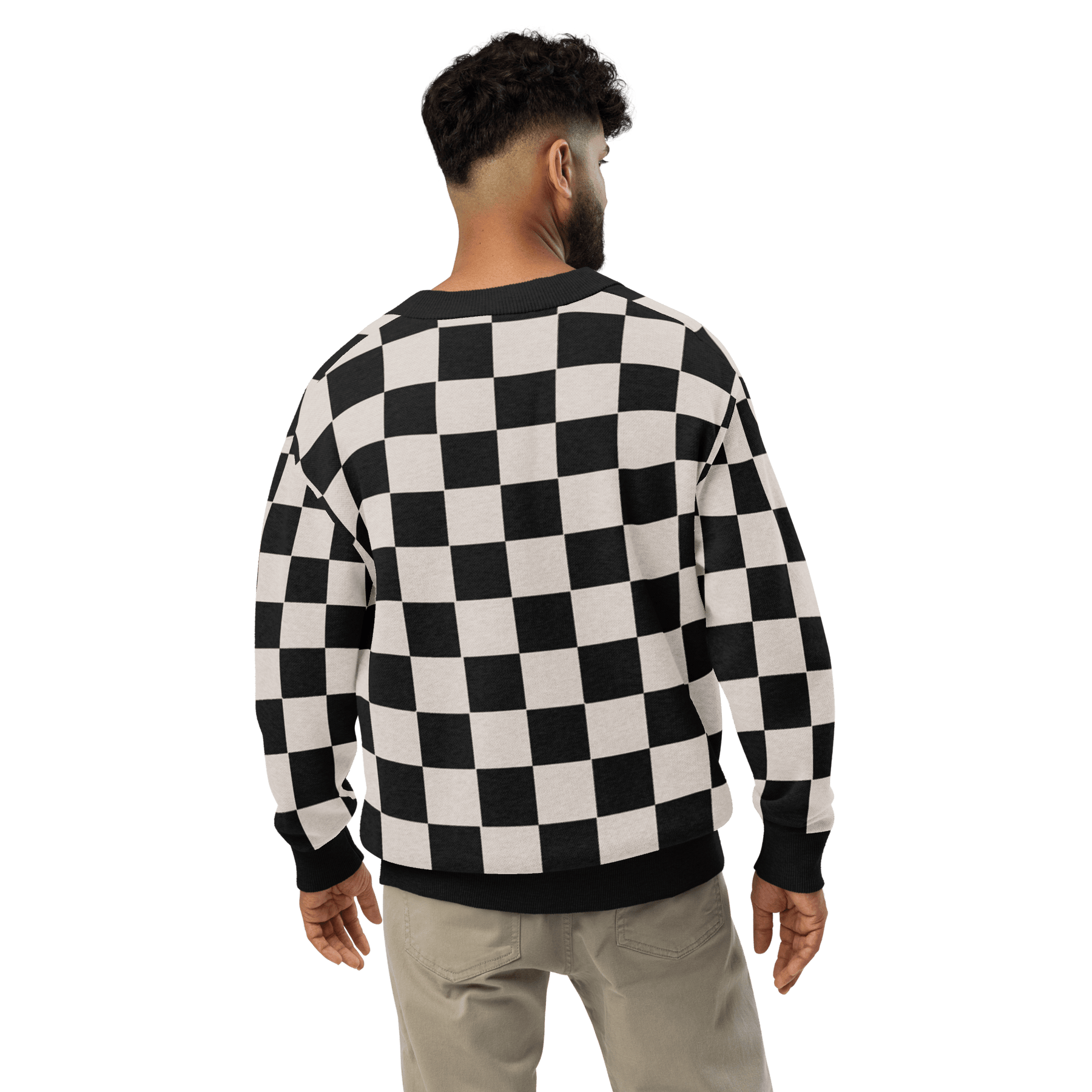 Checkers and Cream Knit Cardigan - Goth Cloth Co.6474734_21036