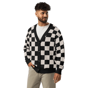Checkers and Cream Knit Cardigan - Goth Cloth Co.6474734_21036