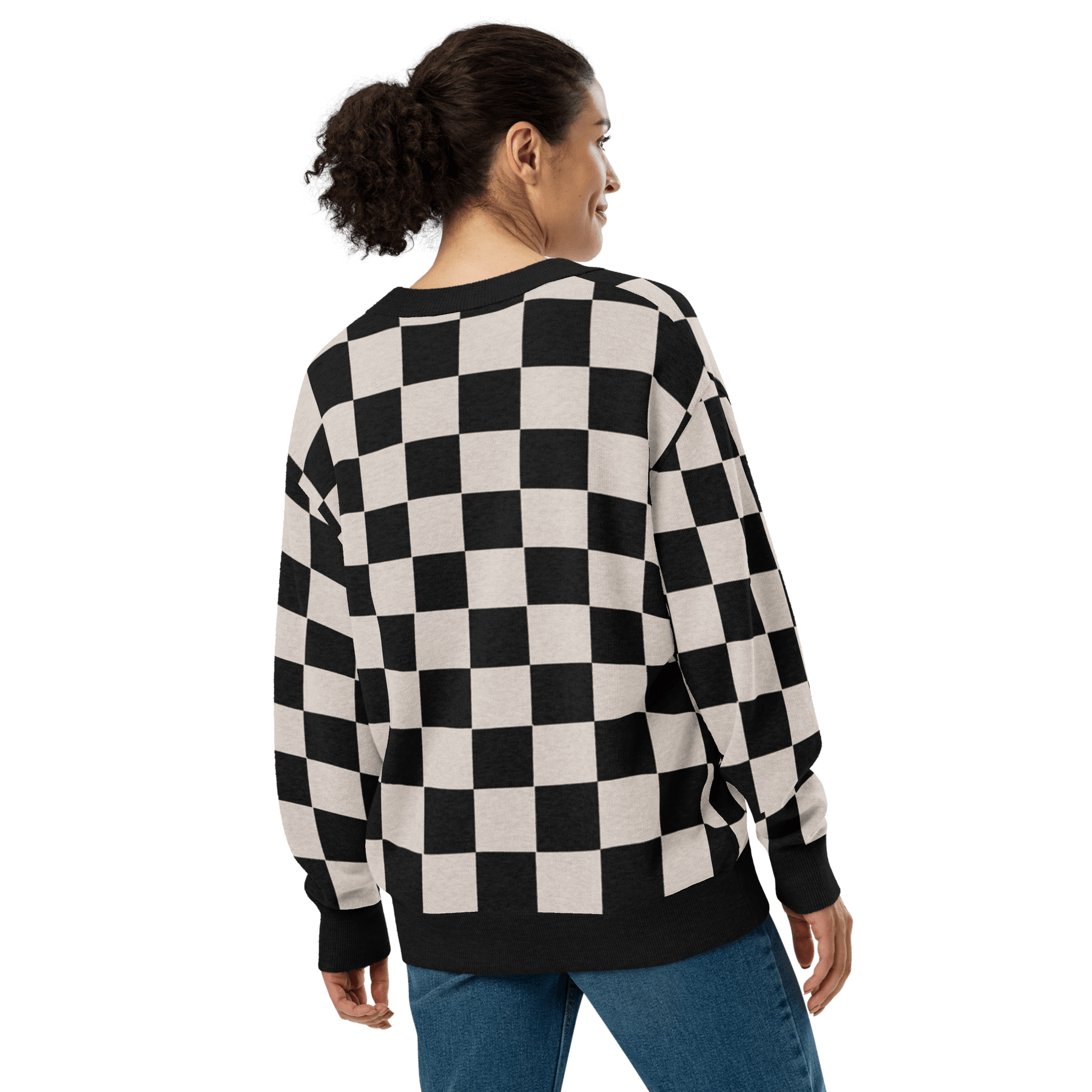Checkers and Cream Knit Cardigan - Goth Cloth Co.6474734_21036