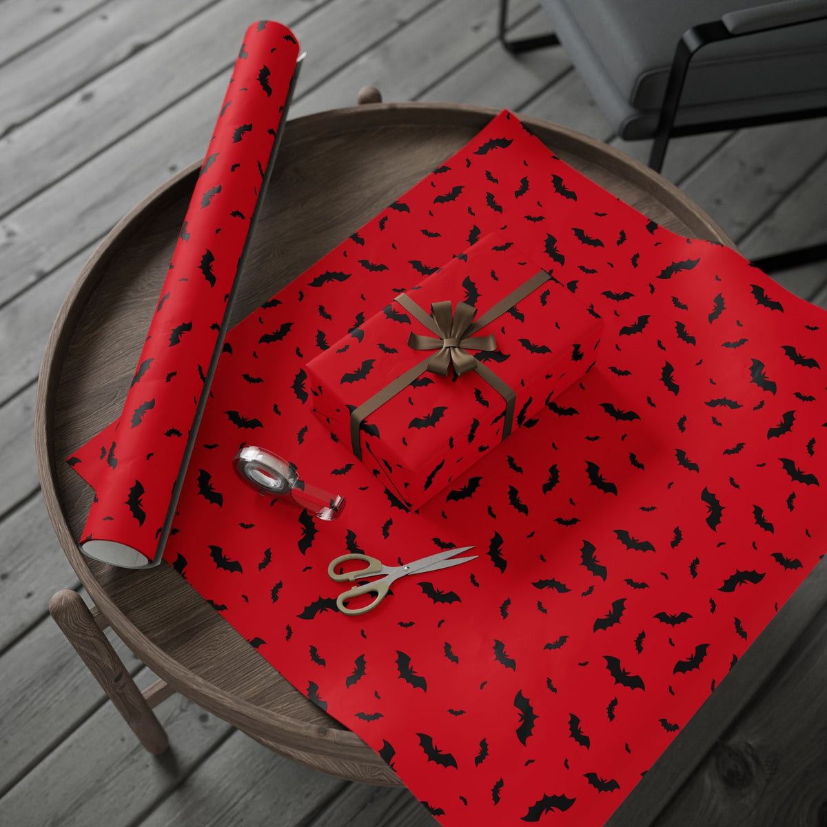 Christmas Bats Spooky Gift Wrap - Goth Cloth Co.Home Decor24161712747319239437