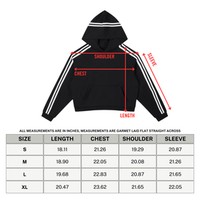 Contrast Side Stripe Cropped Hoodie - Goth Cloth Co.251217PODBD1597001