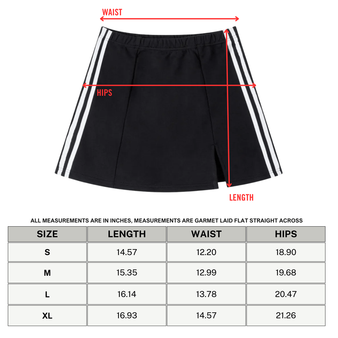 Contrast Side Stripe Slit Skirt - Goth Cloth Co.251217PODBL1592001