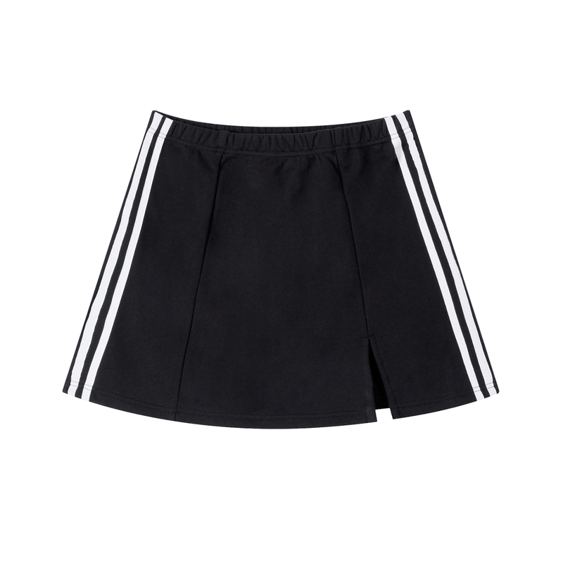 Contrast Side Stripe Slit Skirt - Goth Cloth Co.251217PODBL1592001