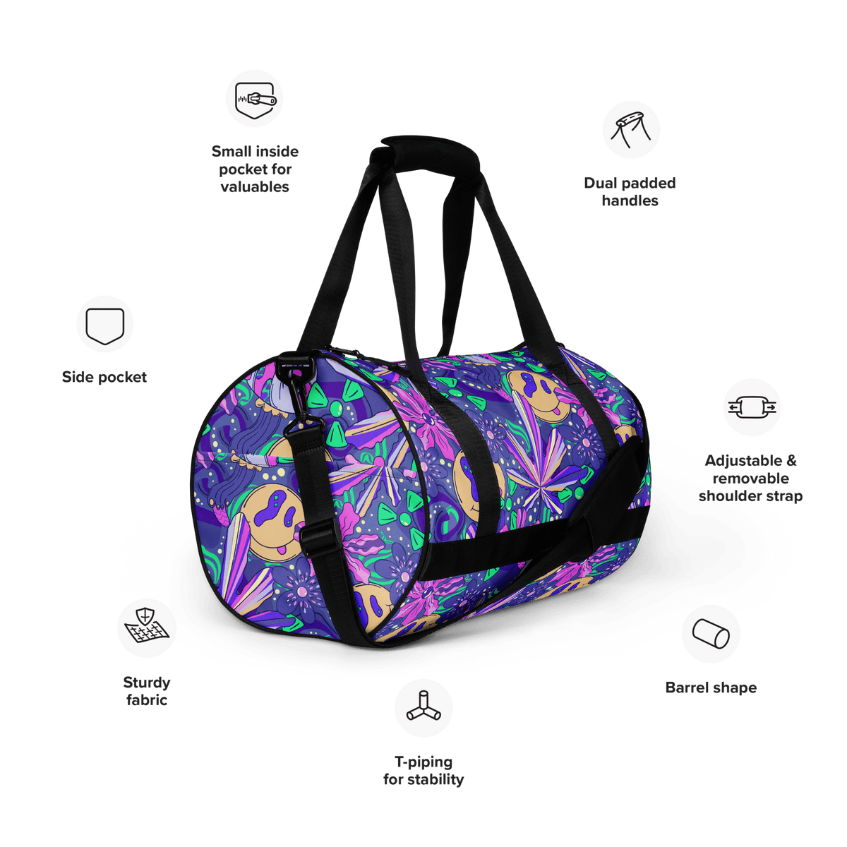 Cosmic Bloom Duffle Bag - Goth Cloth Co.gymwear5839559_15155