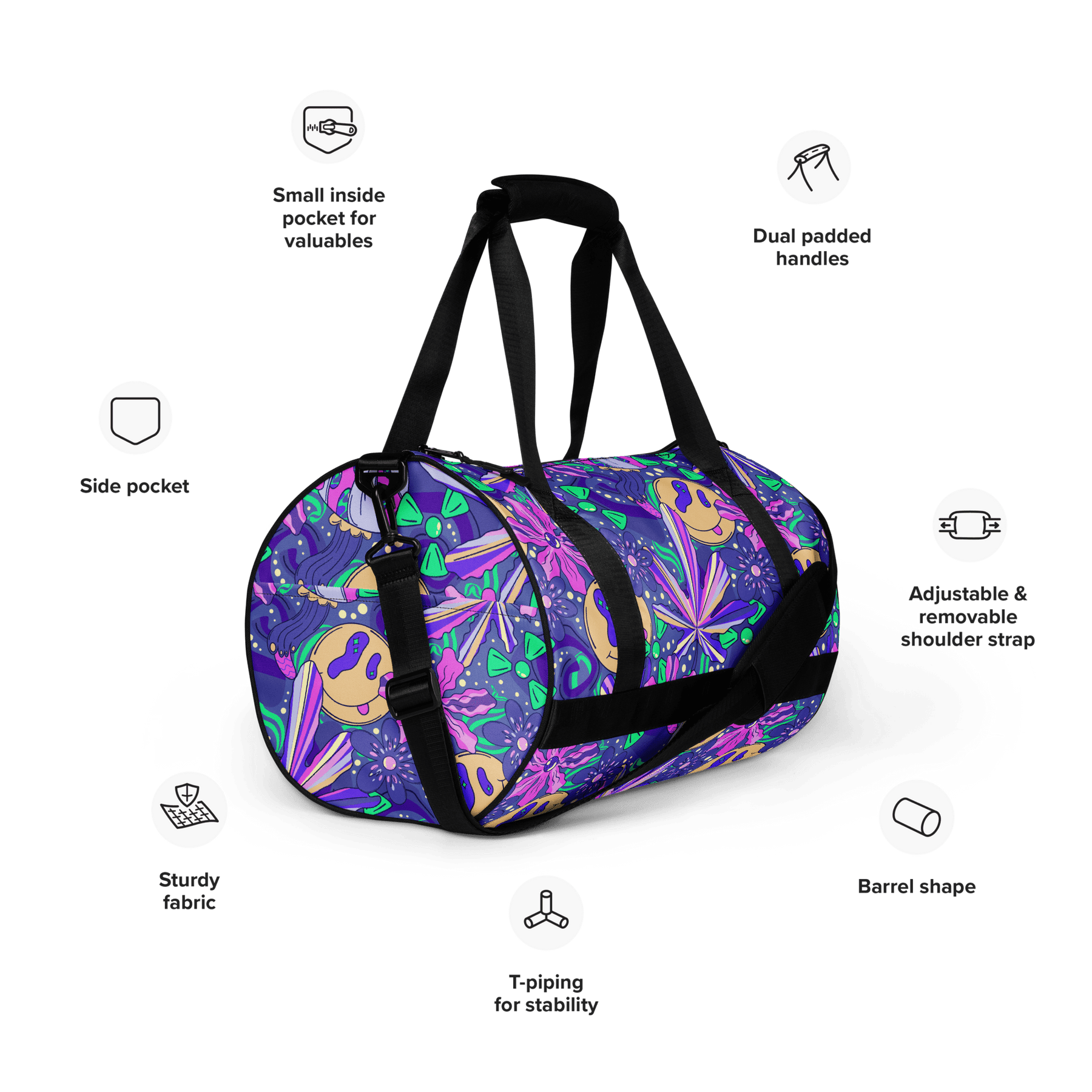 Cosmic Bloom Duffle Bag - Goth Cloth Co.gymwear5839559_15155