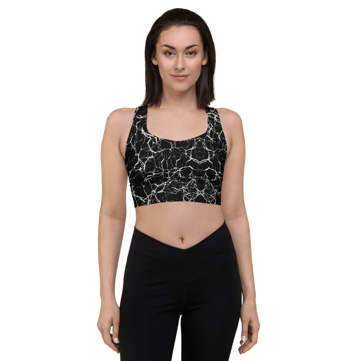 Cracked Chaos Longline Sports Bra - Goth Cloth Co.8046007_12290