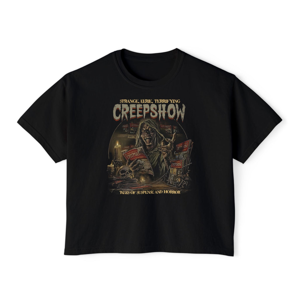 Creepshow Vintage Oversized Boxy Crop Top - Goth Cloth Co.T-Shirt28052518679100047604