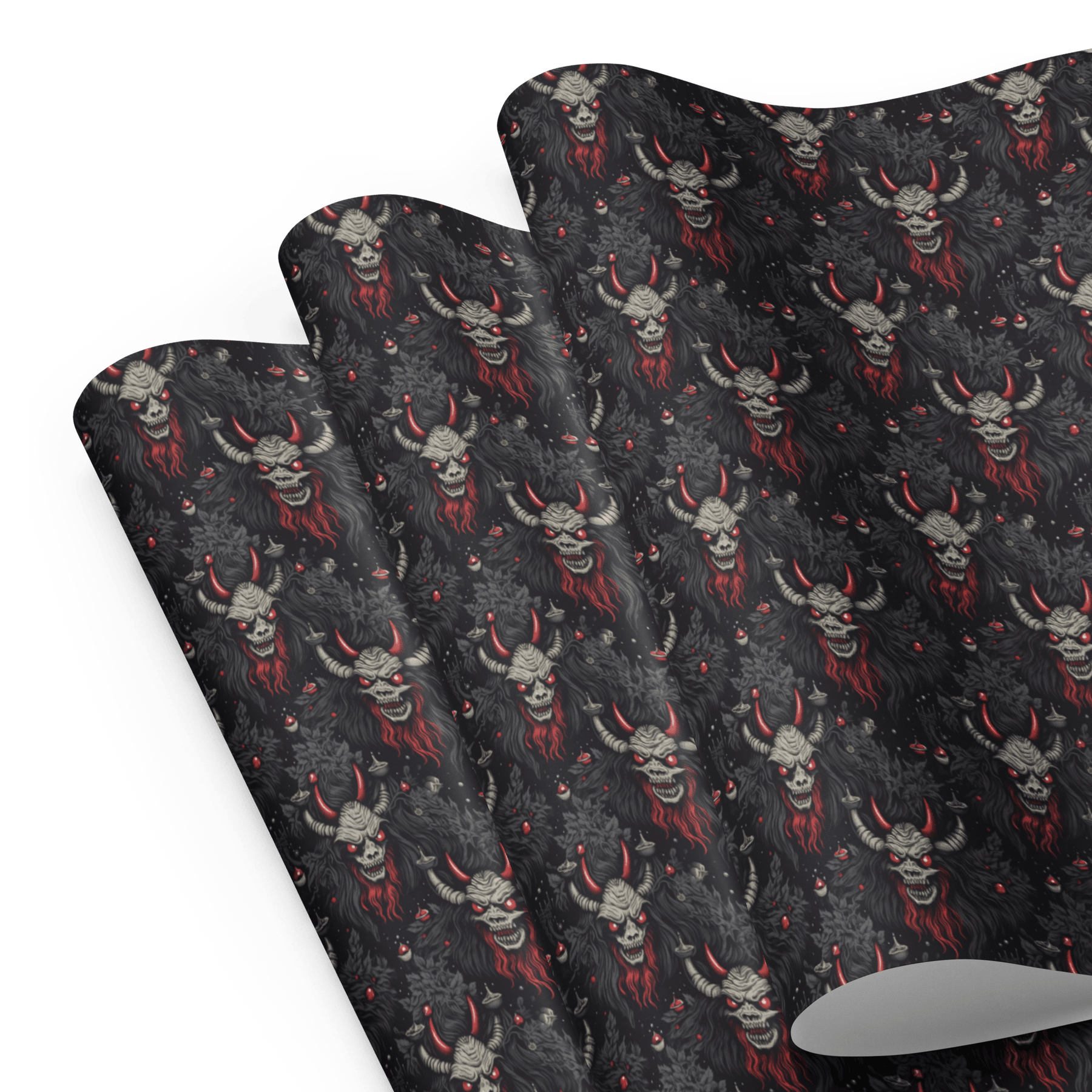 Creepy Cartoon Krampus Spooky Gift Wrap (3 Sheets) - Goth Cloth Co.1659105_17373